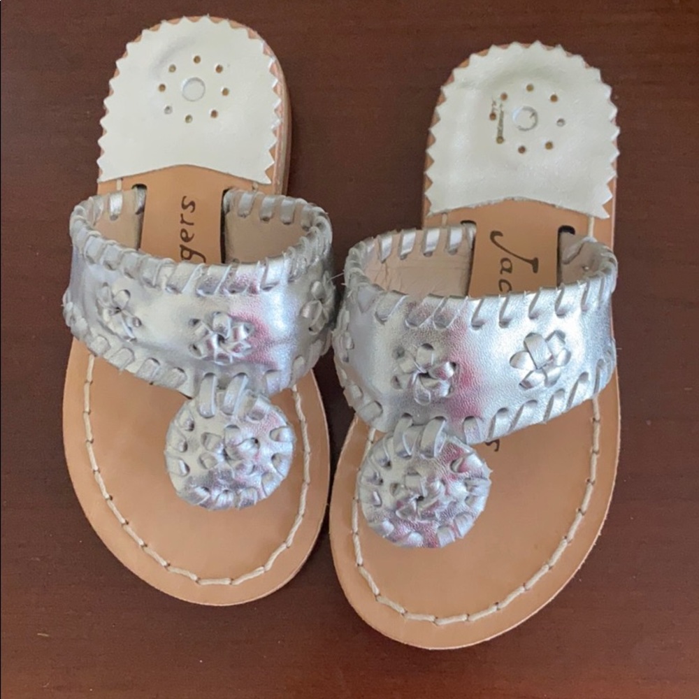 Jack Rogers silver flip-flop